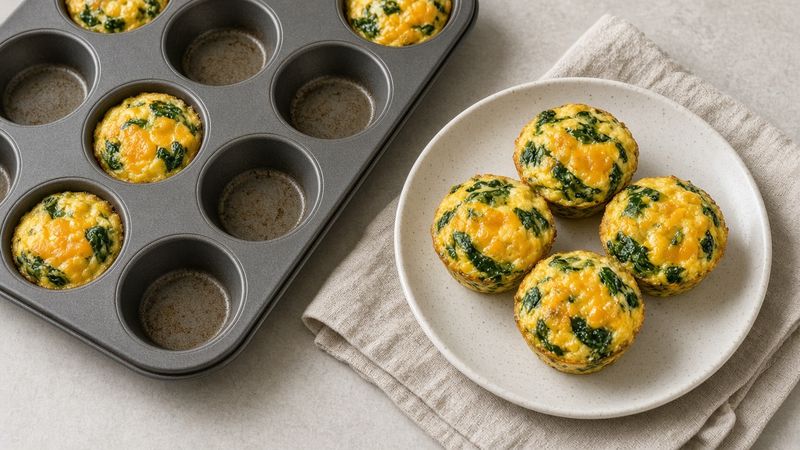 Spinach-cheddar egg muffins (sample photo)