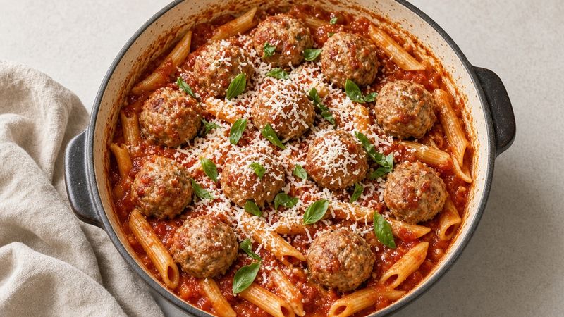Turkey meatball pasta (sample photo)
